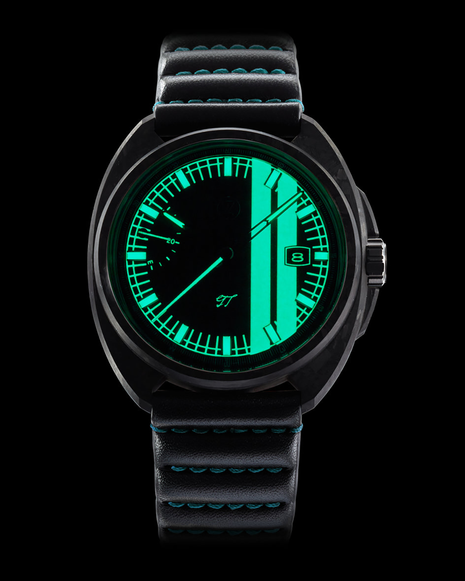 Zelos GT Carbon Teal 40mm - Forged Carbon Dial Automatic Watch
