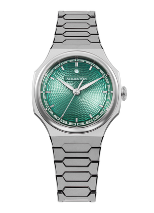 Atelier Wen Perception V3 Yún Green with hand-turned guilloché dial and micro-frosted 904L steel case