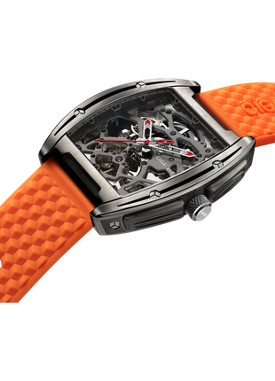 CIGA Design Edge Titanium Orange titanium case angled profile view