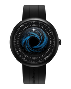 CIGA DESIGN x Label Noir Black Star automatic watch with black hole-inspired dial and DLC-coated titanium case