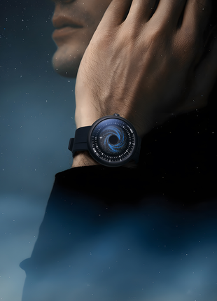The CIGA DESIGN x Label Noir Black Star, a space-inspired automatic watch designed in collaboration with Label Noir