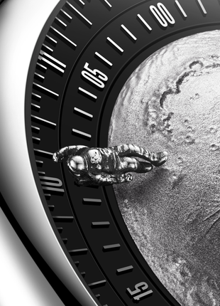CIGA Design Moon Walker moving astronaut minute indicator detail