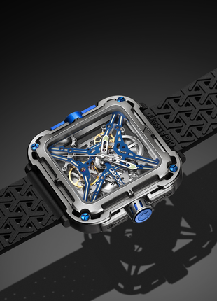CIGA Design X Series Gorilla skeleton dial integrated time display detail