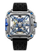 CIGA Design X Series Gorilla Blue Titanium skeleton watch front view
