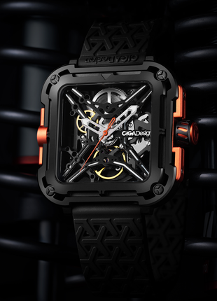 CIGA Design X Series Gorilla Orange PVD suspension case corner detail