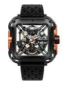 CIGA Design X Series Gorilla Orange PVD skeleton watch front view