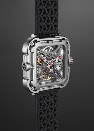 CIGA Design X Series Gorilla Red Stainless Steel suspension case corner detail