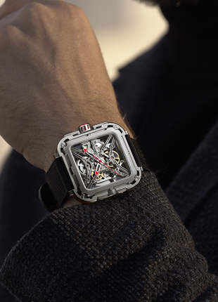 CIGA Design X Series Gorilla Red Stainless Steel watch worn on wrist