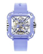 CIGA Design X Series Machina Purple skeleton watch front view