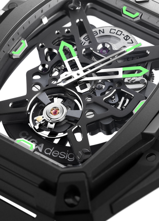 CIGA Design Z Series Hunter Carbon openworked dial mechanical detail