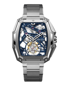 CIGA Design Z Hunter Tourbillon Blue skeleton watch front view