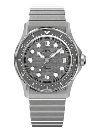 Horizon Nemo Grey Matters Grey Weave 40mm automatic watch with textured grey dial