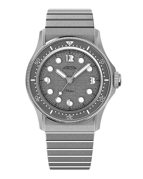 Horizon Nemo Grey Matters Grey Weave 40mm automatic watch with textured grey dial