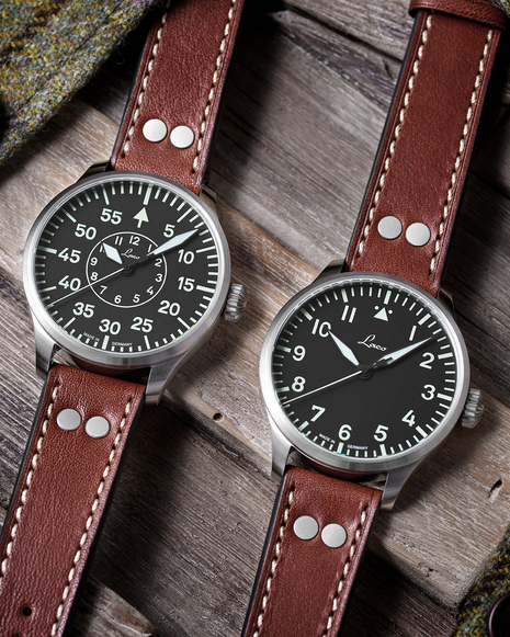 Laco Aachen and Augsburg 42 Type B Automatic Pilot Watches front view