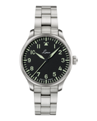 Laco Augsburg 39 MB 39mm automatic pilot watch with black Type A dial and stainless-steel bracelet