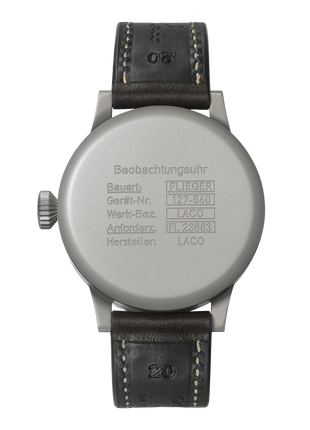 Laco Paderborn 42 Type B Automatic Pilot Watch caseback detail