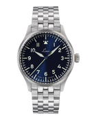 Laco Stuttgart PRO 1162 37mm automatic pilot watch with blue Type A dial and steel bracelet