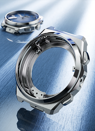 Grade 5 titanium case of the Lucky Harvey Chiming Watch 2.0 Blue