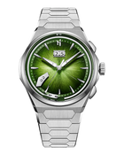 Lucky Harvey Chiming Watch 2.0 Green with hand-brushed dial and Grade 5 titanium case
