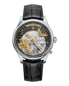 Lucky Harvey Genghis Khan charcoal grey automata watch front view