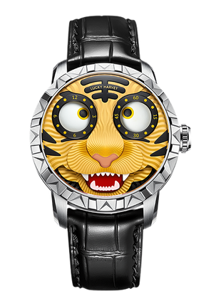 Lucky Harvey Tiger Automata 40mm Orange Tiger automatic watch