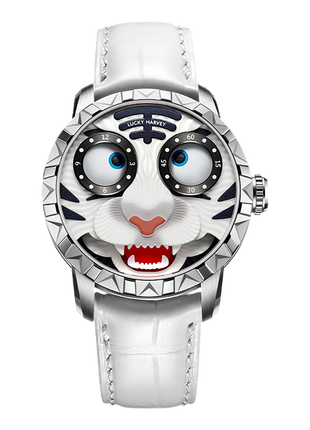 Lucky Harvey Tiger Automata 40mm White Tiger automatic watch
