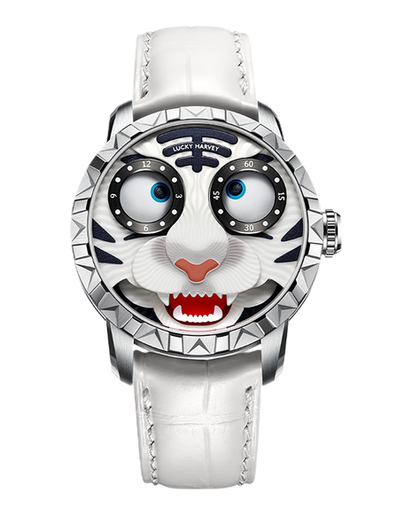 Lucky Harvey Tiger Automata 40mm White Tiger automatic watch