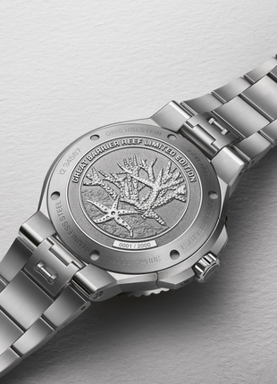 Specially engraved caseback of the Oris Great Barrier Reef Limited Edition IV