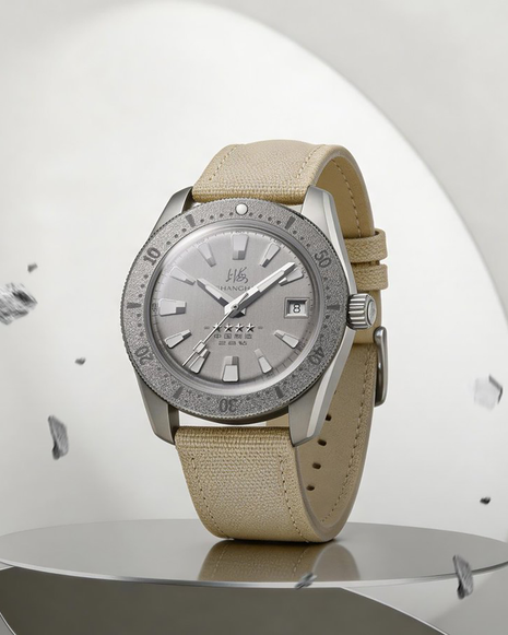 Shanghai Watch Commander Scout 37.5mm automatic watch with silver-grey dial and titanium bezel